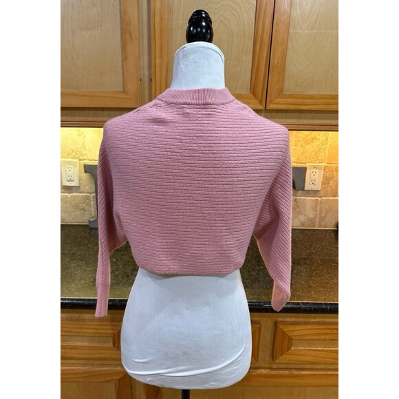 Wilfred Free Sweater Women XS Pink Pullover Cropped Wool Linen Blend - Picture 3 of 5